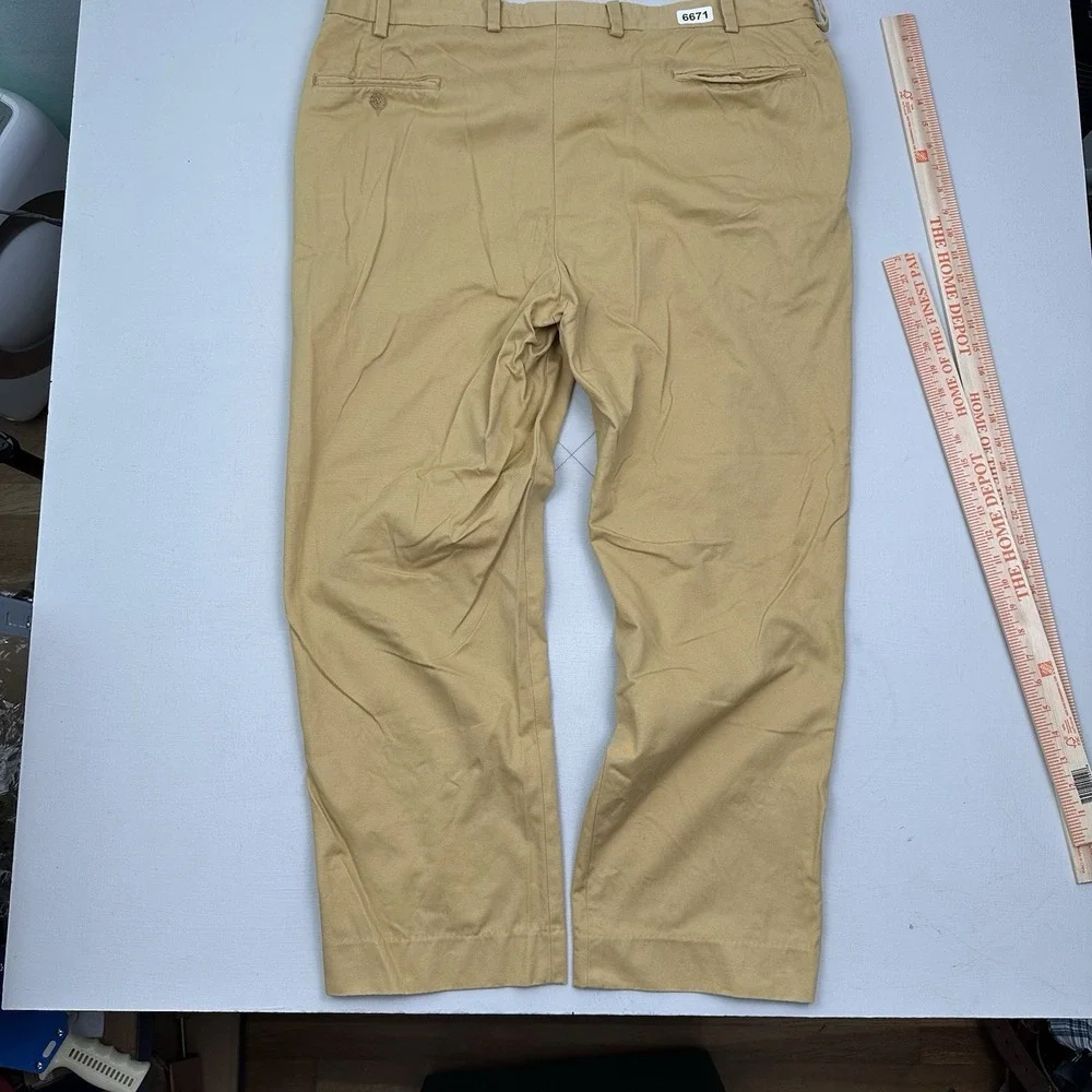 Bills Khakis Classic Fit Chino Pants Mens 42x30 Tan Khaki Made in USA Flat Front